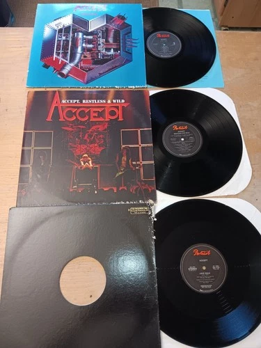ACCEPT LP LOT - RESTLESS & WILD Metal Heart LEATHERBOYS PROMO Near Mint SURFACES