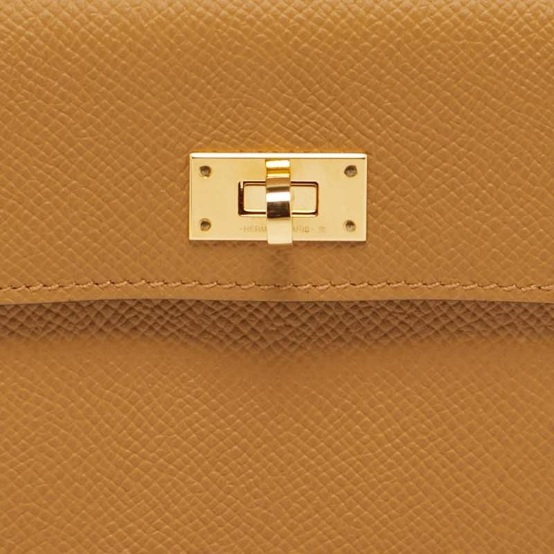 Hermes Kelly Pocket Sesame Epsom Leather Compact Wallet image 5