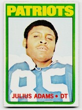 1972 Topps - Julius Adams #97 (RC) Rookie Football Card New England Patriots. rookie card picture