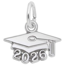 Graduation Cap 2026 Charm, Sterling Silver