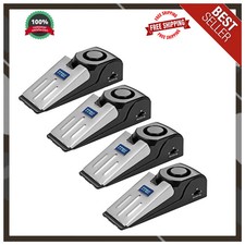 ZZRUI 4 Pack Door Stop Alarm 120dB Portable Security Wedge for Home Travel Hotel