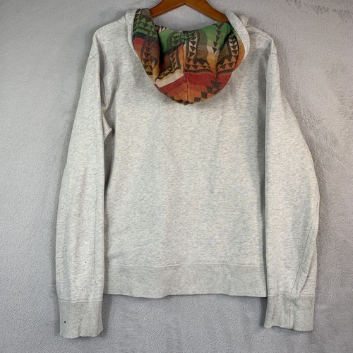 Polo Ralph Lauren, Vintage Polo Ralph Lauren Hoodie Mens L Gray Full Zip Aztec Hood Sweatshirt 90s