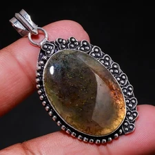 Moss Agate Oval Shape Gemstone Handmade Unique Gift Jewelry Pendant 2.30" SR 655