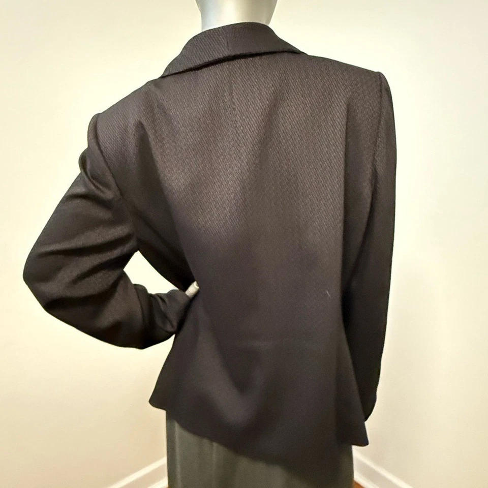 Blazer Tahari Clásico Para Mujer Negro y Marrón Vintage Doble Pecho Talla 14 Foto 2 de 4