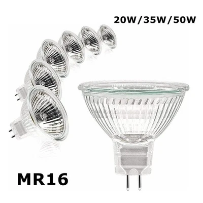 MR16 Halogen Light Bulbs 1/4/10 Pack 12V 50W Gu5.3 Spotlight Bulb 2 Pin