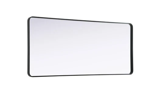 Elegant Decor Contour Metal Rectangle Mirror 32X72 In Black - Picture 8 of 11