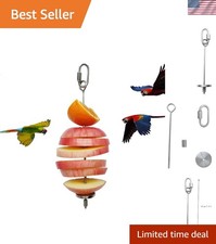 Durable Bird Food Skewer - Stainless Steel Holder for Parrots  Small Birds