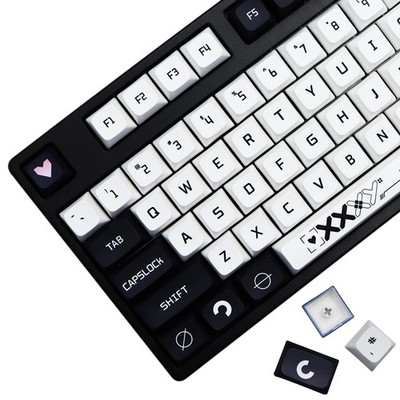 B42 Keycaps 128 Set Dark Blue White PBT XDA Profile For Cherry MX Switch ANSI