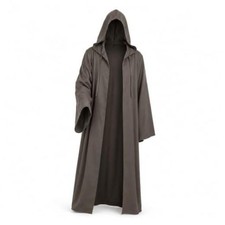 Cloak with Hood Men Women,Halloween Tunic,Cosplay Knight Costume Medium Brown