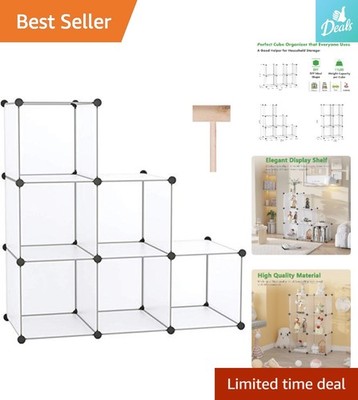 Customizable 6-Cube Plastic Storage Shelves - Perfect for Living Room and Kids