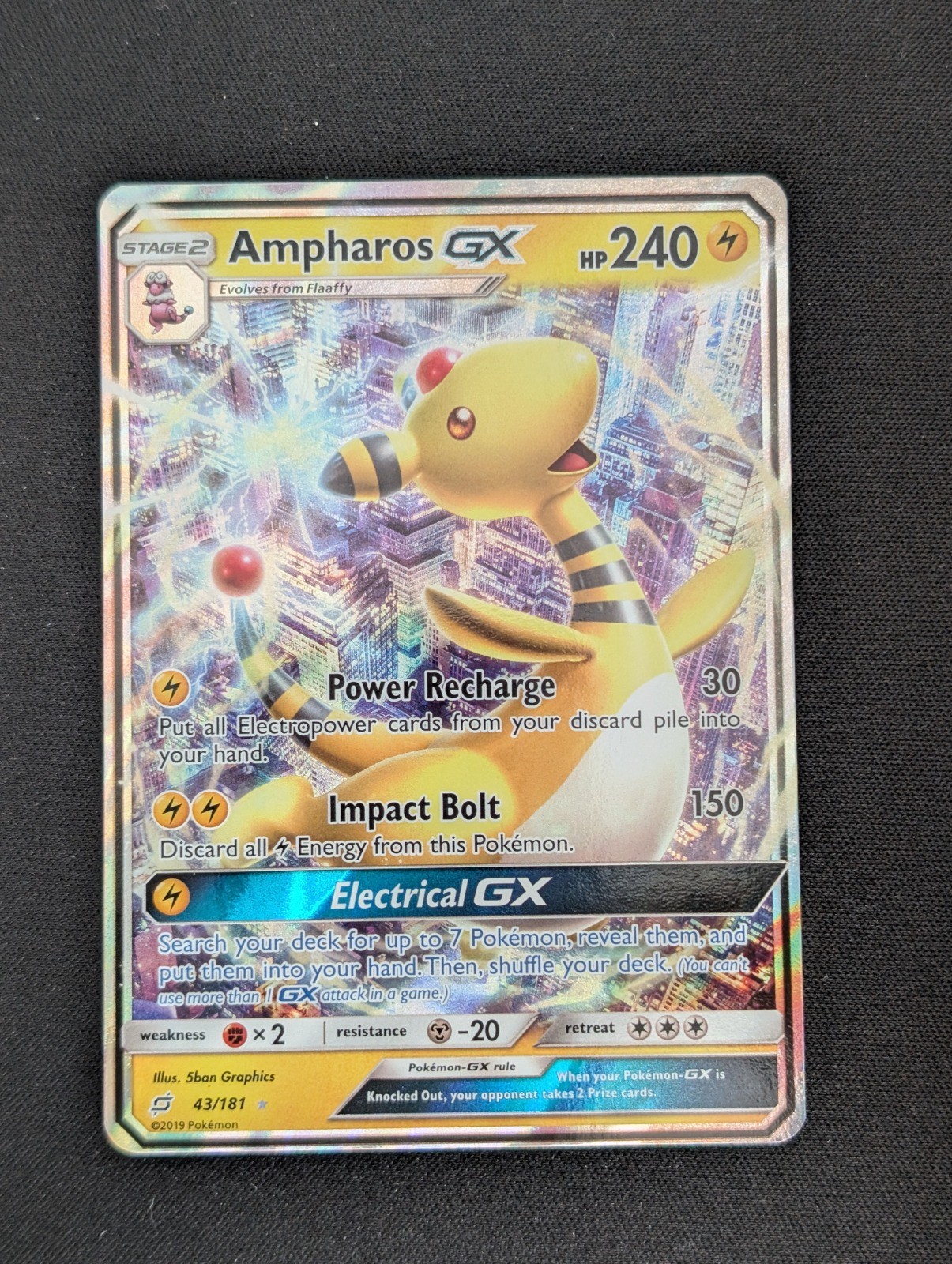 Ampharos GX 43/181 Ultra Rare SM - Team Up Holofoil SM9