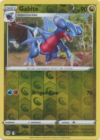 GABITE 108/172 BRILLIANT STARS POKEMON (REVERSE HOLO, NM)