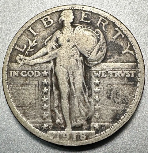 1918-S   STANDING LIBERTY QUARTER  FINE DETAILS  #1557