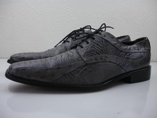 Men's 11.5 M Stacy Adams Rodano Gray Ostrich Leg Skin Oxford Lace-Up Shoes Dress