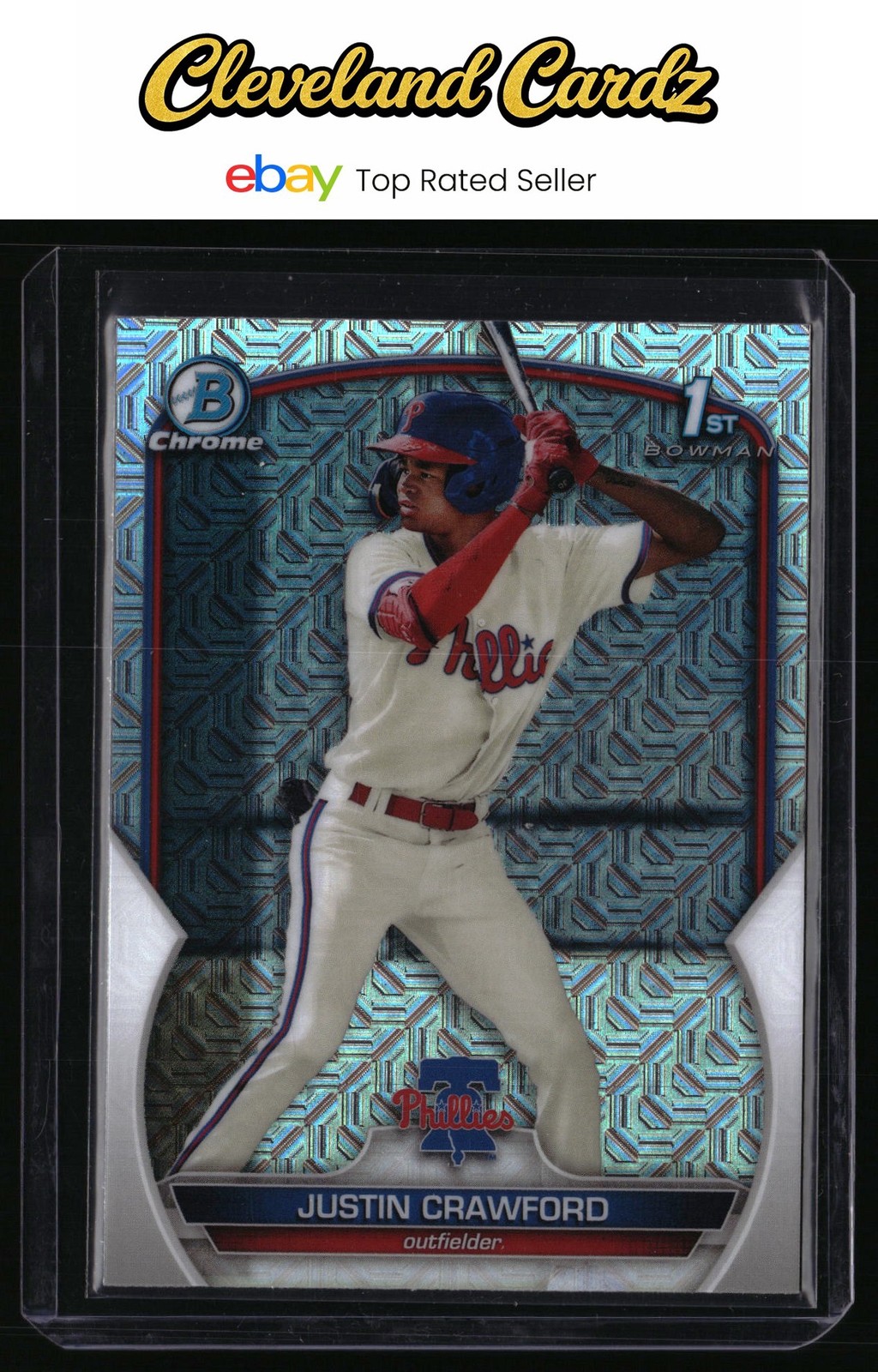 2023 Bowman #BCP-3 Justin Crawford Chrome Prospects Mojo Refractors