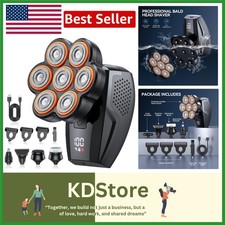 Rechargeable Waterproof Electric Head Shaver for Bald Men - Smart LED Display