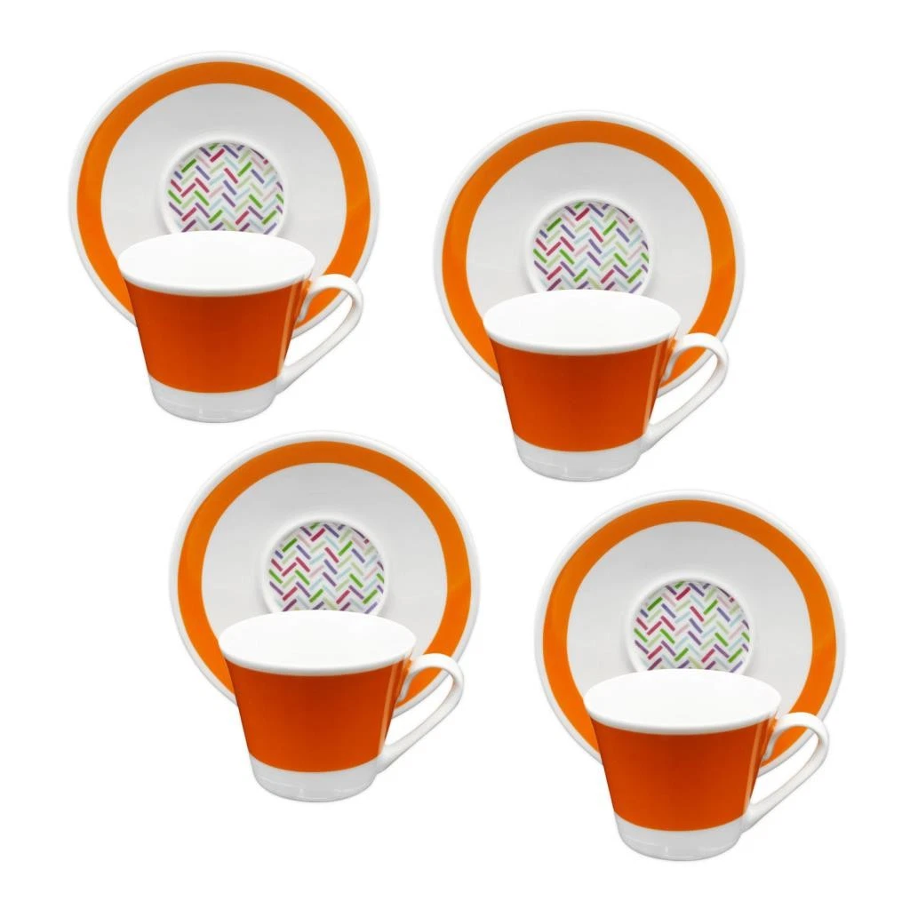 Tazze da caffè in ceramica con manico arancione, 325 ml, con