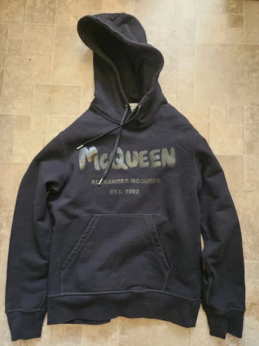 FELPA CON CAPPUCCIO ALEXANDER MCQUEEN GRAFFITI TAGLIA SMALL