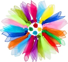 Colovis 36 Pcs Square Dance Scarves, Juggling Scarf Props Magic Trick Silk... 