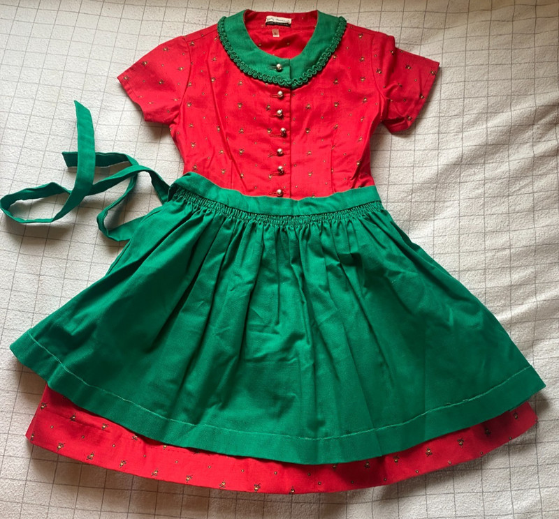 Vintage Dirndl Made in Austria Kids size 6 100% cotton
