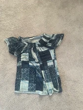 NWOT Style & Co size S blue white blouse tunic top