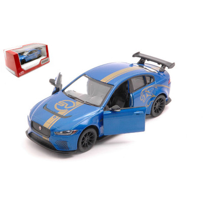 JAGUAR XE SV PROJECT 8 2019 BLUE WITH GRAPHICS cm 12 Kinsmart Modellismo Giocatt