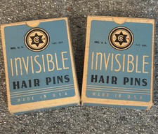 2 Vintage Star Invisible Hair Pins In Original Store Display Box Old Store Stock