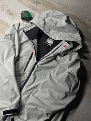 Musto Hooded Sailing Jacket Men s M Gray Waterproof Fleece Lined Coastal