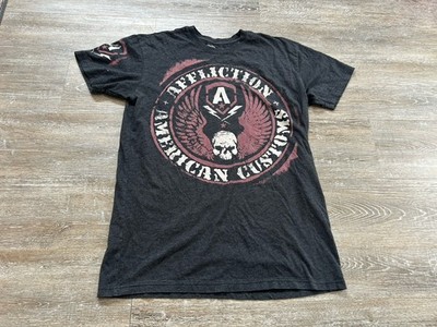 Affliction T Shirt Skull Biker Graphic Grunge Live Fast American Customs Mens XL