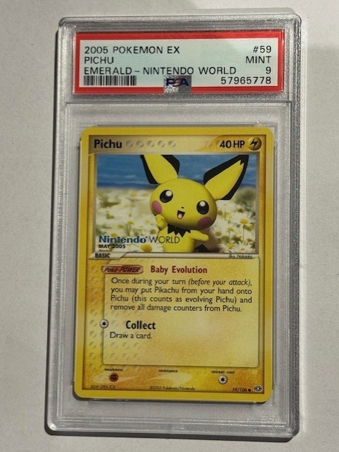 2005 Pokemon NINTENDO WORLD #59 Pichu front