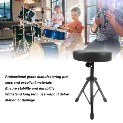 Drum Throne Padded Seat Collapsible Rotatable Drumming Stool Drum Set Access SET