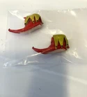 Dollhouse Miniature Handmade Elf Jester Red & Gold Shoes Slippers 1"L 1:12