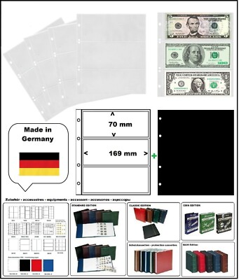 Banknote sleeves Numoh 3C Nh 0 1/8x6 21/32x2 3/4in+ ZWL-S For Look 316522 5