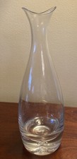 Home Essentials 10  Clear Glass Vase With Heavy Base 3 3/4  Base. Bubble In Base