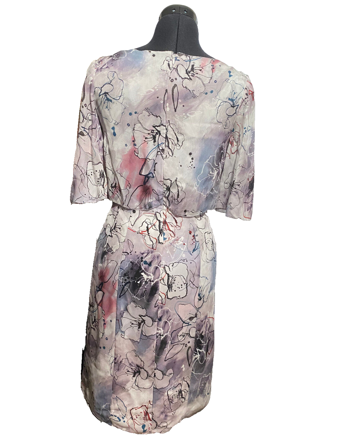 Reiss Women Size 6 Oriana Silk Linen Print Dress Small