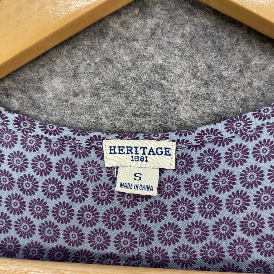 Vestido para mujer Heritage 1981 talla S pequeño azul sin mangas seda cambio 20930 Foto 4 de 4