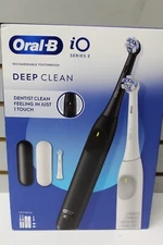 Oral-B iO Series 2 Deep Clean Rechargeable Toothbrush, White & Black, Set of 2