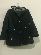 Mackintosh New England Size M Hooded Jacket Coat Navy Blue Women 8423bv Rn#38843