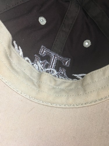Texas A&M Brown Ball Cap Pre-curved Brim Back Strap Adjustable Size 100% Cotton - Picture 7 of 8