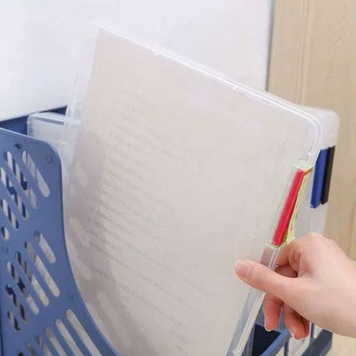 Clear A4/A5 File Box, Plastic Paper Storage Magazine Organizer Case 2 Colors US - Picture 5 of 18