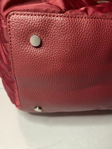 SAM EDELMAN ARIANNA QUILTED PUFFER TOTE HANDBAG WINE With MATCHING CLUTCH LOVE - Picture 3 of 22