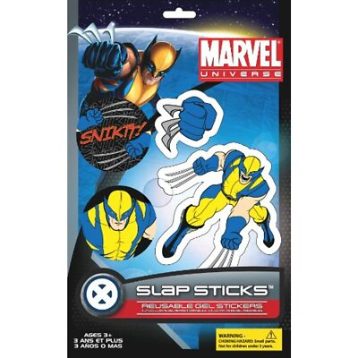 Marvel Slap Sticks Wolverine Reusbale Gel Stickers, 5-Inch Character and 3