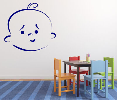 Vinyl Decal Wall Sticker Beauty Baby Cartoon Face Different Emotions (n788)