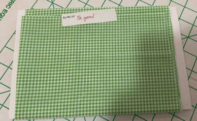 Lot#135-Green and White Checked 100% Cotton Fabric (1/2 yard)