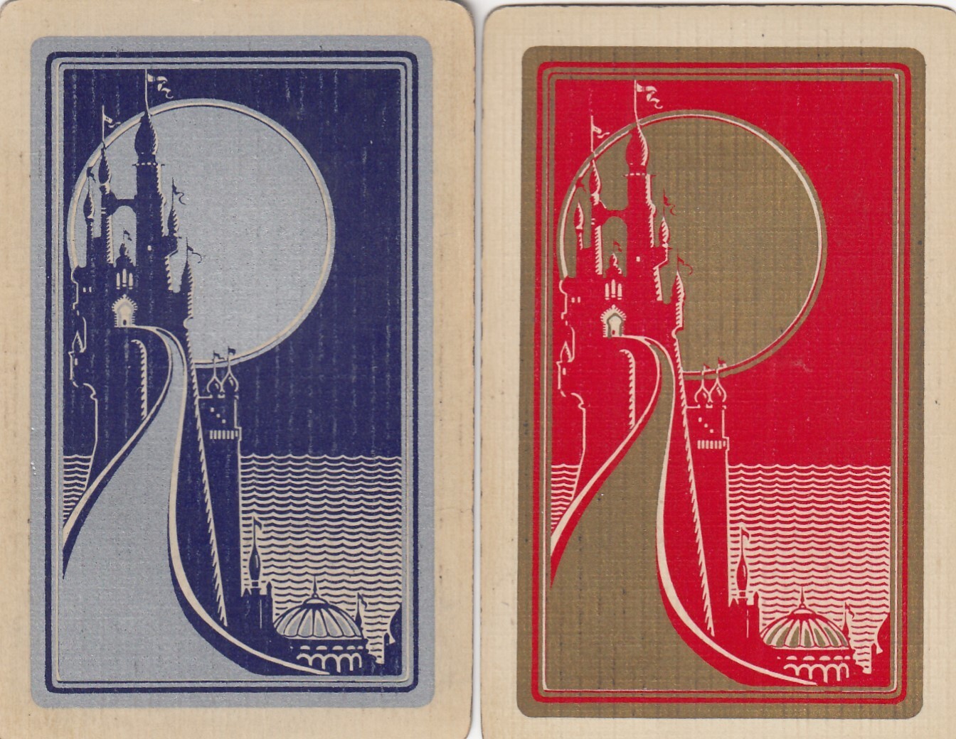 SCENES set of 2 single vintage playing cards eBay