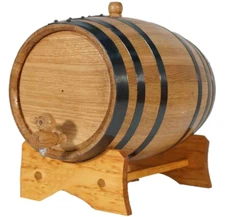 1 Gallon Oak Aging Barrel (5 Liter) with Stand, Bung and Spigot - Wooden Whis...