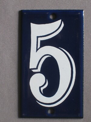 Vintage Dodo Designs Emaille Tür/Tor Nummer, Metall & Porzellan.