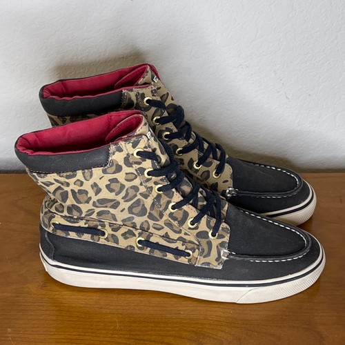 sperry leopard print shoes