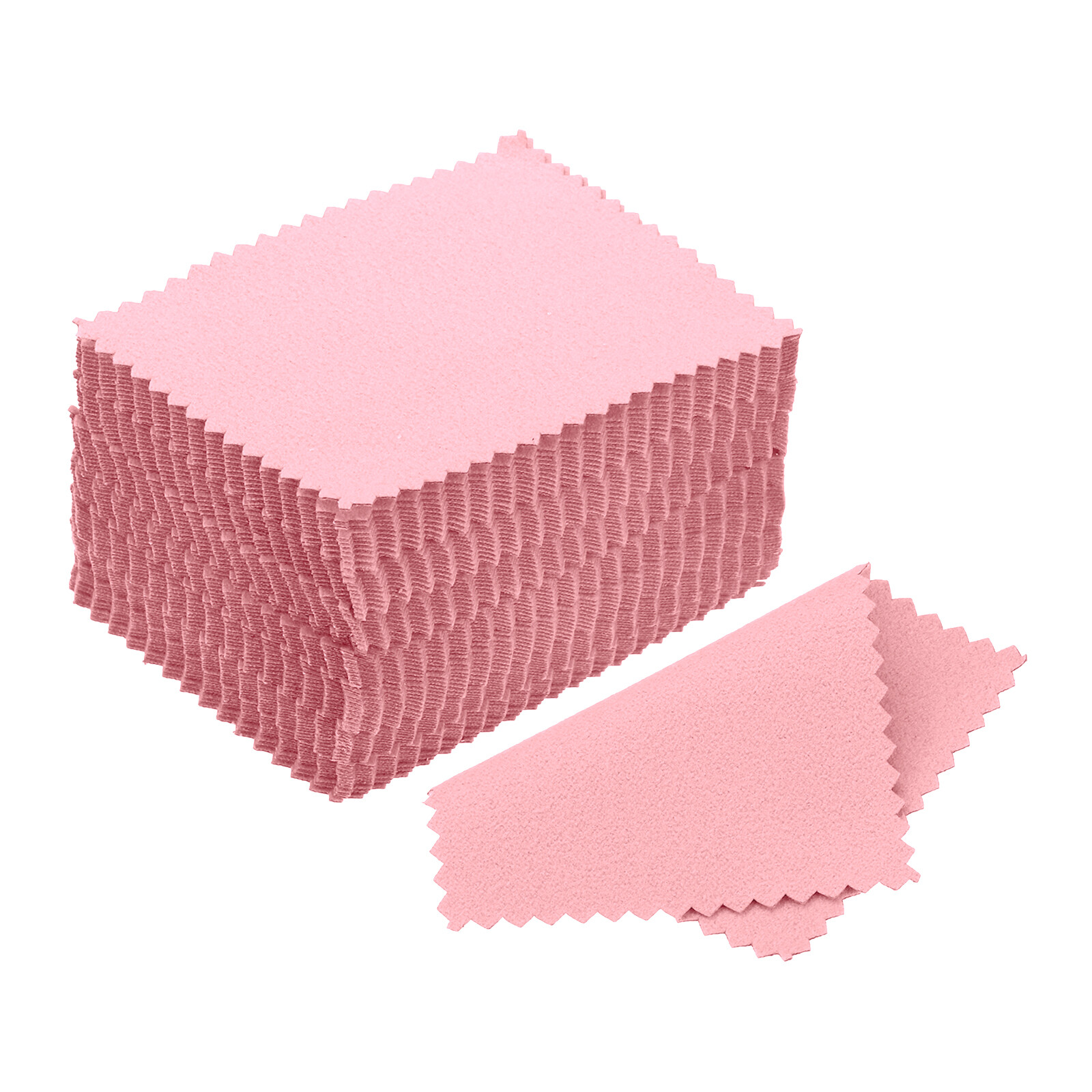3.15x2.36 Inch 200Pcs Pink Microfiber Jewelist Jewelry Polishing Cloth