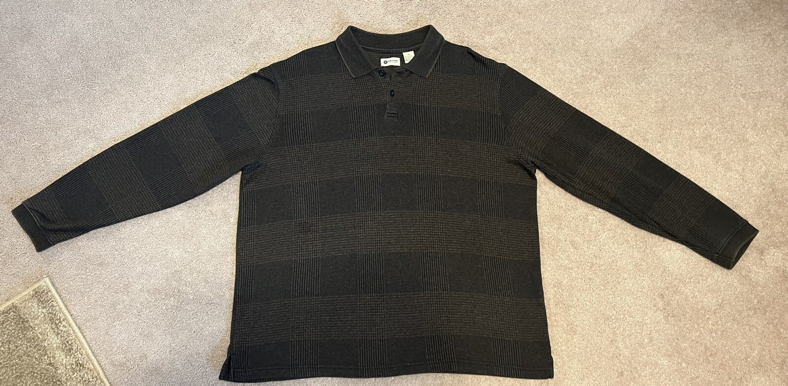 Haggar Men's Long Sleeve Polo Shirt size XL, brown, cotton, polyester